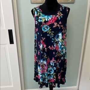 Bellamie Navy Floral Dress Knee length